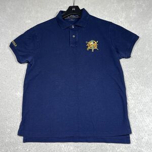 Polo Rlph Lauren Polo Shirt Mens Size Medium Navy Blue Horse Logo Custom Casual